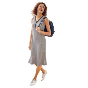 Talbots Stripe Sleeveless Henley Dress, PXL